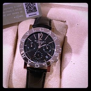 Bulgari Chrongraph, with alligator strap. SOLD